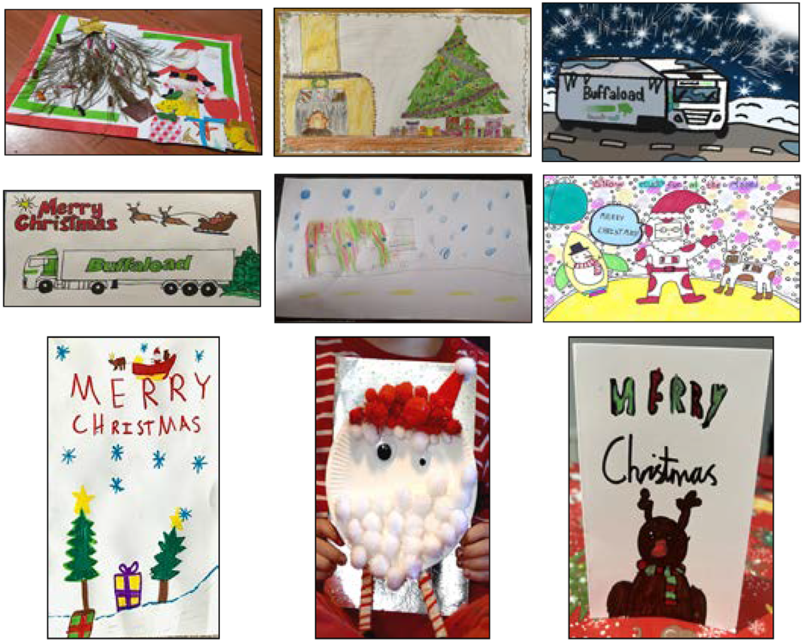 A selection of paintings from the 0 to 10 years old age group.